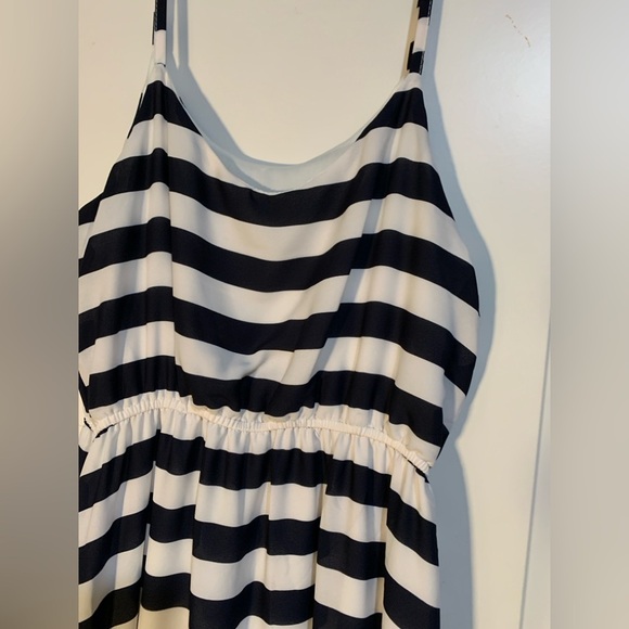 Sugarmint Stripped Navy and White long spaghetti dress. - Picture 3 of 4